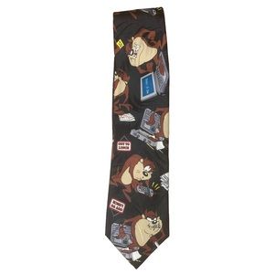 Vintage Looney Tunes Tie 1999 Tasmanian Devil‎ Warner Bros Work Office Unique